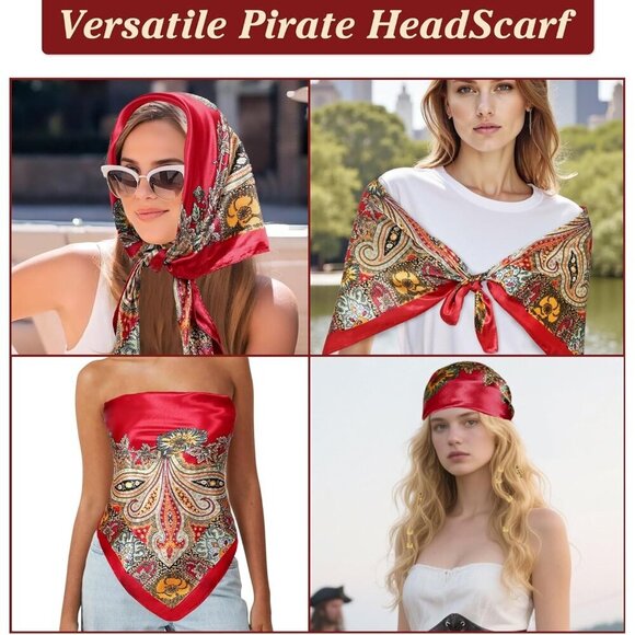 Pirate Costume Accessories Set for Women Men 6pcs Necklace Earrings Waist Chain main image 5